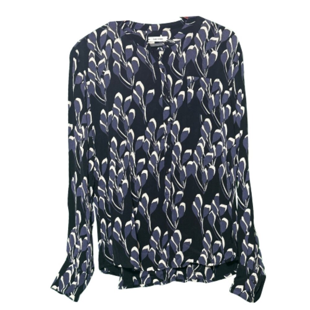 NWOT Black/Purple NUE NOTES Long Sleeve Blouse Size 40 (BB1011)